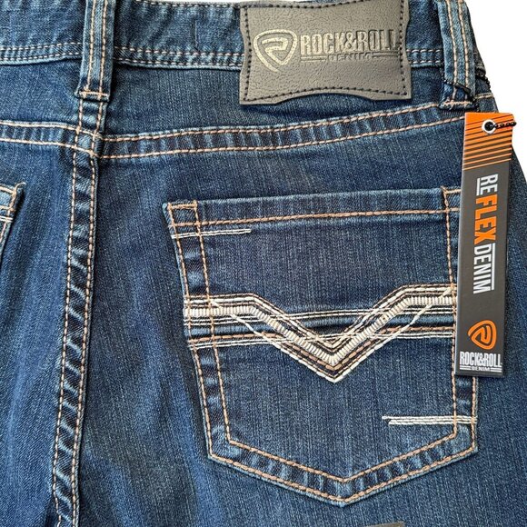 NEW Rock & Roll Denim Men's Cannon Bootcut Loose Fit Jeans (32x34) - Picture 8 of 10